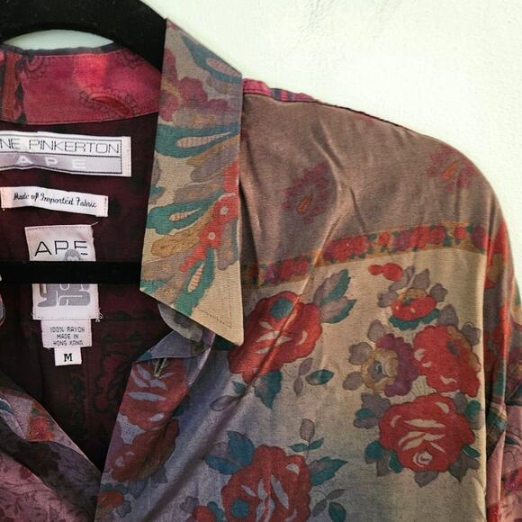 VINTAGE Anne Pinkerton APE 70s Stylish Comfortable Eclectic Unique Blouse Medium - Picture 9 of 12